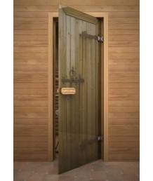 Стеклянная дверь для бани 1890х690мм АКМА "ДЕРЕВО"
